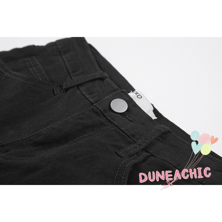 DUNEA Set Áo Tank Top Hai Dây Xếp Ly Họa Tiết Bướm Và Chân Váy Đen Thời Trang Cho Nữ