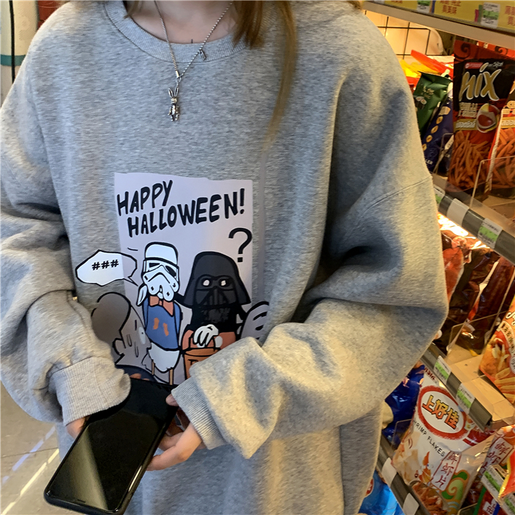 Áo sweater cổ tròn dáng rộng tròng đầu phong cách Hàn Quốc cho nam | BigBuy360 - bigbuy360.vn