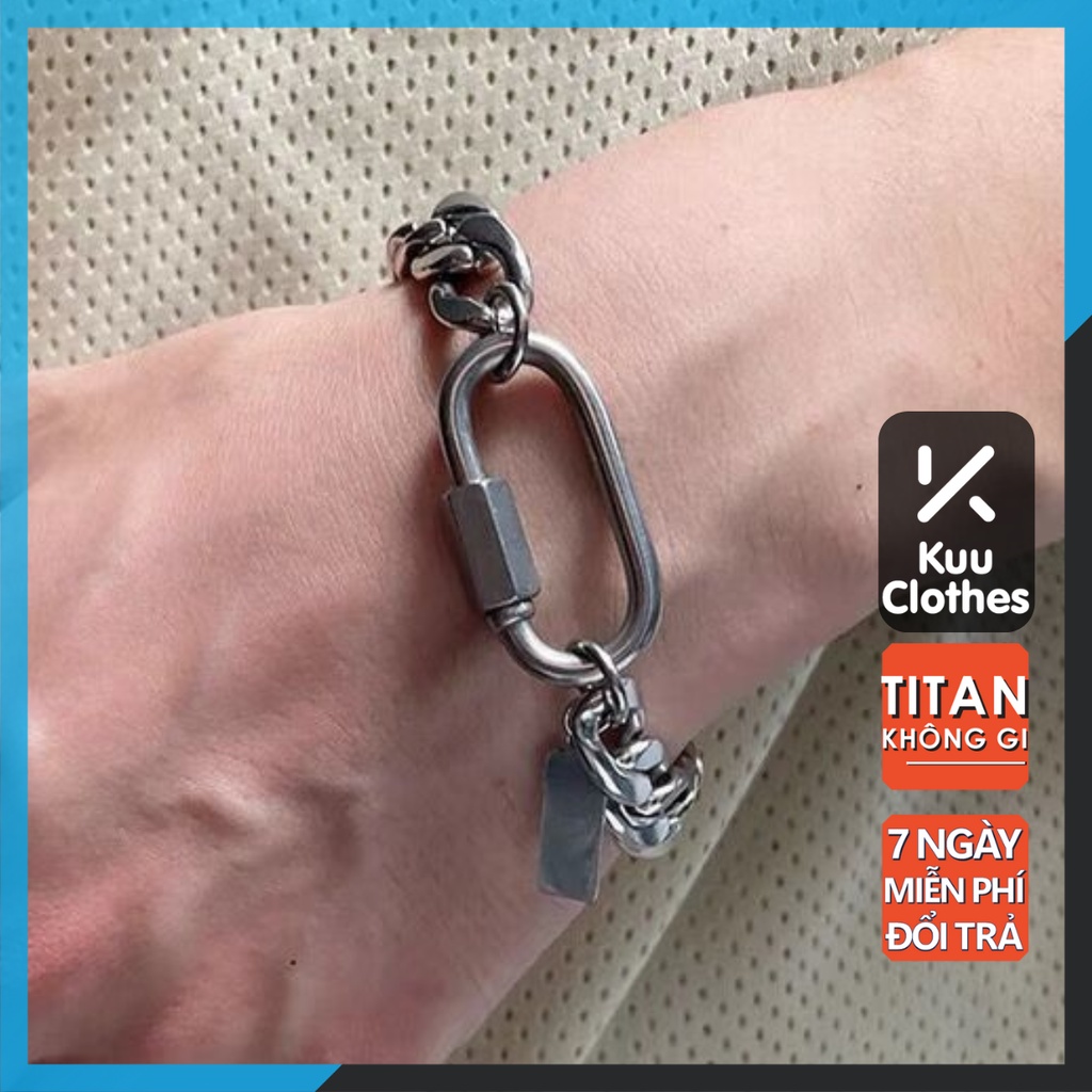 Vòng Tay Nam Lắc Tay Unisex Thời Trang Đeo Tay Nam Nữ Basic Kuu Clothes Màu Đen - Vòng tay Manz