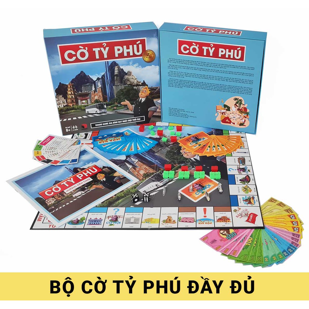 [COMBO 2 IN 1] Trò chơi Board game Cờ tỷ phú bản Tiếng Việt + Game thẻ bài Ma sói Ultimate nhập vai cao cấp [GIÁ SỐC]