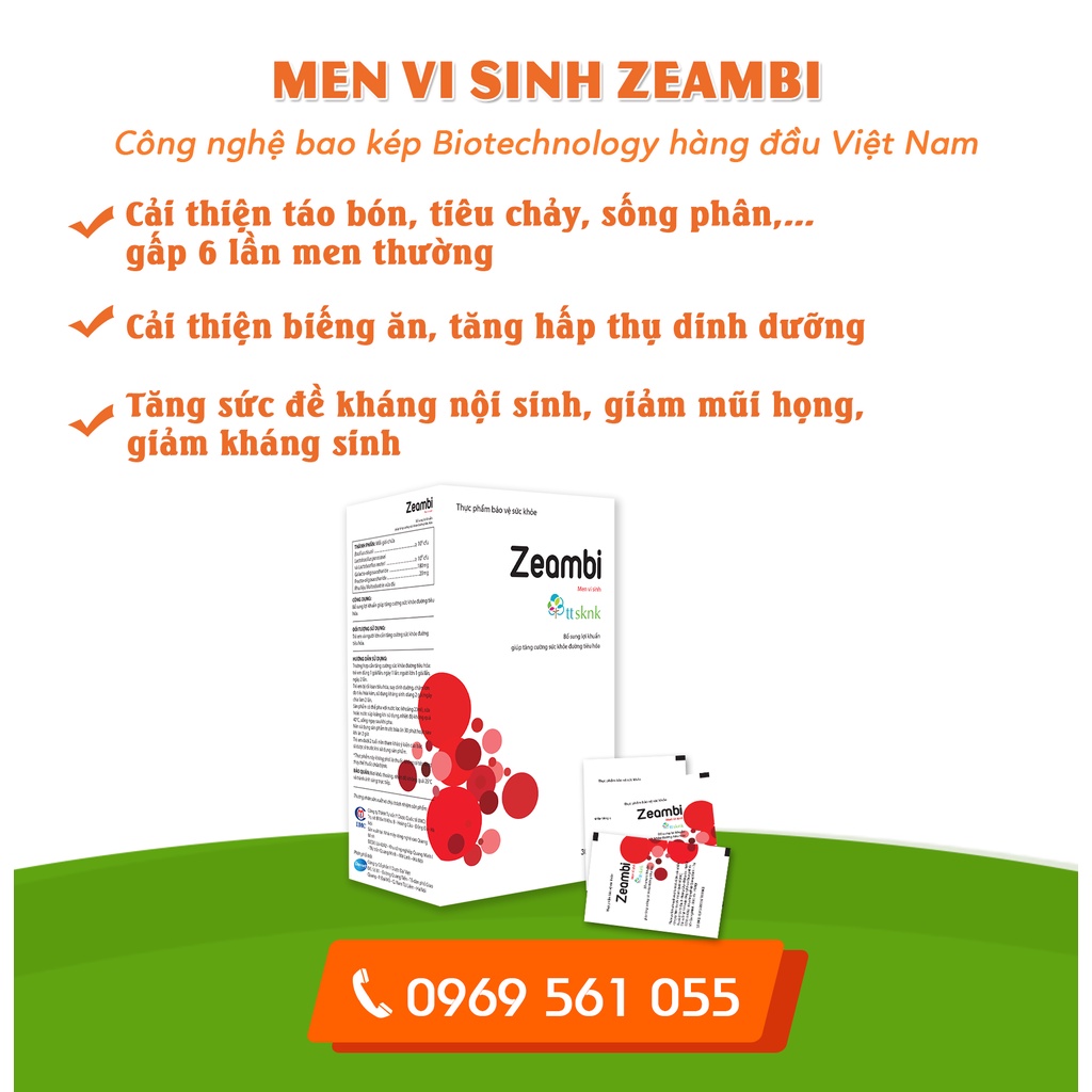 Men Vi Sinh Zeambi.Giúp Cân Bằng Hệ Tiêu Hóa Cho Bé Từ Sơ Sinh