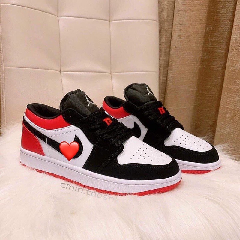 Giày 𝐉𝐨𝐫𝐝𝐚𝐧 Đỏ Đen Cổ Thấp_Giày Thể Thao jd1 red black phối đồ nam nữ hot trend 2023