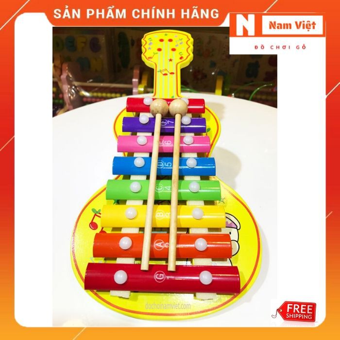 Đàn gõ âm thanh hình cây đàn Guitar dễ thương bằng gỗ Namviettoys