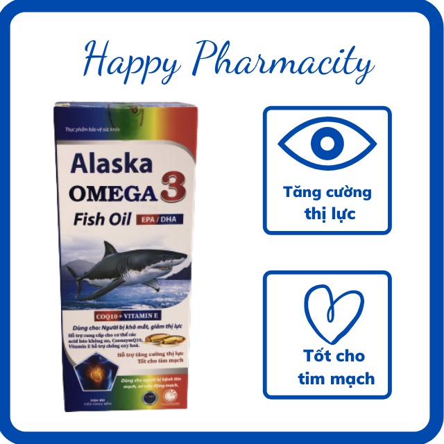 Omega 3 Alaska, Dầu Cá Tự Nhiên, Tăng Cường Thị Lực - Happy Pharmacity