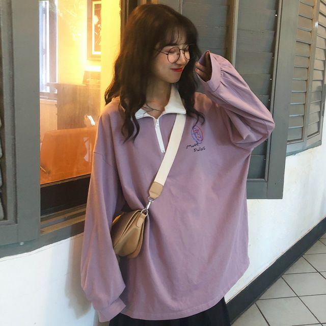 Áo polo dài tay oversize