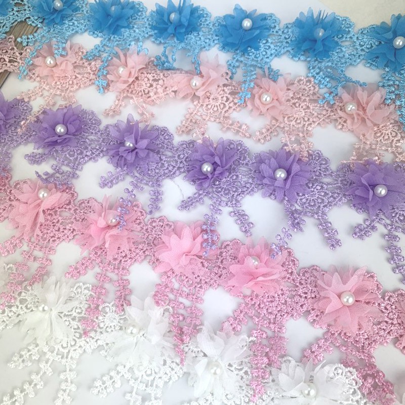 Dây ruy băng họa tiết cánh hoa 1 yard kích thước 80mm
