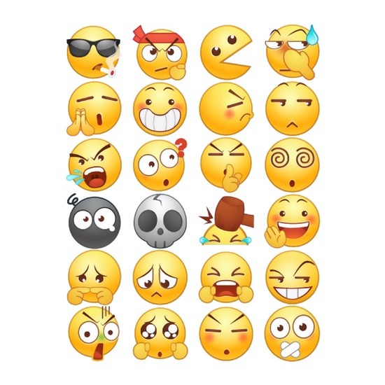 Sticker kute dễ thương hình icon mặt cười hình molang trà sữa đồ ăn bánh, khủng long mặt biểu tượng...