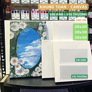  Set 2 Khung Toan vẽ tranh Vải Hàn- Khung Canvas Vải Toan Hàn - Toan Thường Các Size Cỡ Nhỏ   20x20-20x30-30x30  