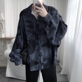 (HÀNG ORDER) ÁO SƠ MI NAM FORM RỘNG CỰC ĐẸP MÀU XANH BÓNG ĐÊM NHẬP KHẨU HÀN QUỐC