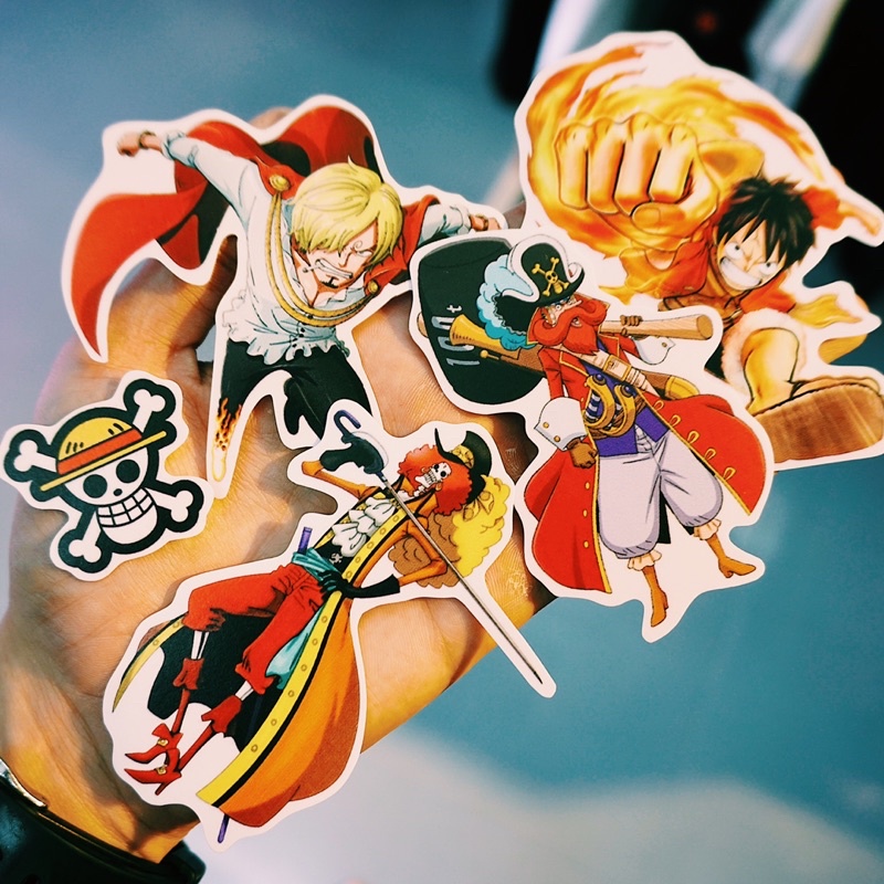 Sticker Onepiece (5) chống nước, hình dán mũ bảo hiểm, dán xe, điện thoại, laptop – Nghiện Sticker