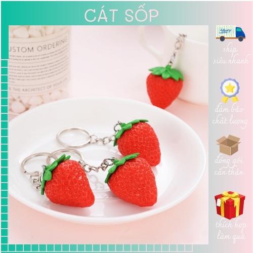 Móc khóa Dâu tây kute chuẩn 1:1 như thật