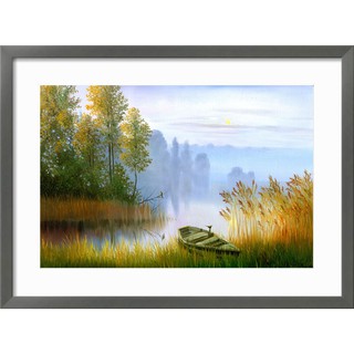 Bức tranh canvas "Con sông quê" trang trí phòng - Đã có khung & phụ kiện