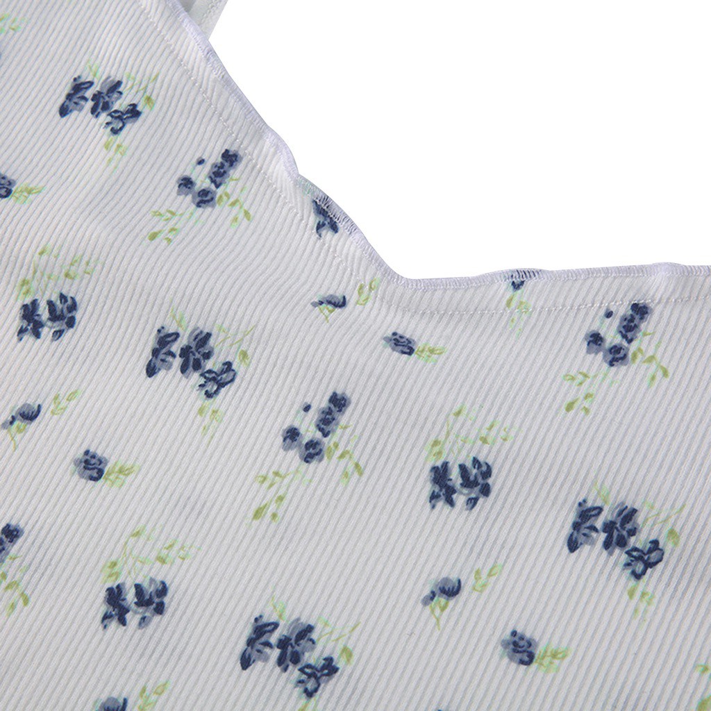 Áo Croptop Hai Dây Dệt Kim Cổ Chữ V In Hoa Gợi Cảm Cho Nữ | BigBuy360 - bigbuy360.vn