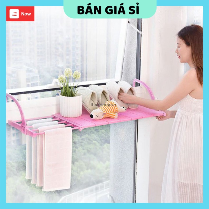 Giàn Phơi Đồ GIGAHOME Giá Phơi Quần Áo Treo Ban Công, Lan Can, Cửa Sổ Gấp Gọn Tiện Lợi 8281