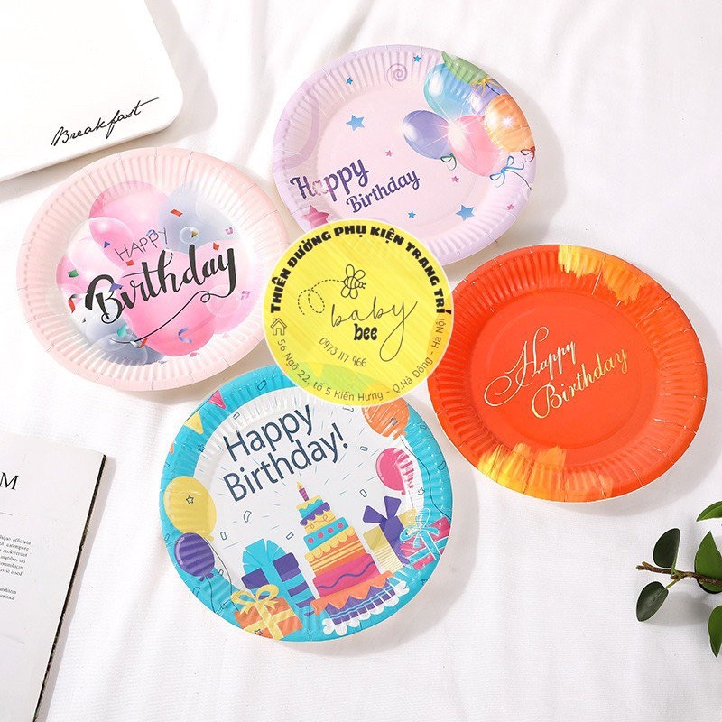 Set 10 Đĩa Giấy Cao Cấp Trang Trí Bàn Tiệc