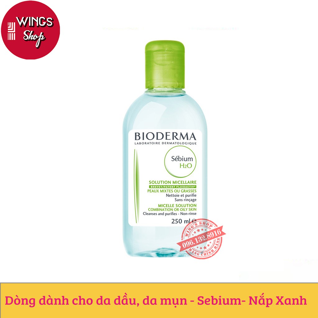 Nước Tẩy Trang Bioderma H20 Dành Cho Da Dầu, Da Nhạy Cảm 100ml-500ml | Hàng Chính Hãng