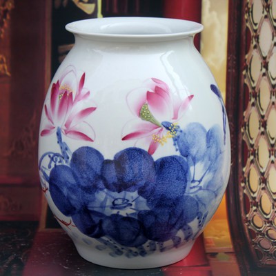 Đồ Sứ gốm jingdezhen vẽ tay phòng khách thời trang bình hoa đồ trang trí giá bo cổ chai đồ thủ công mỹ nghệ cao cấp