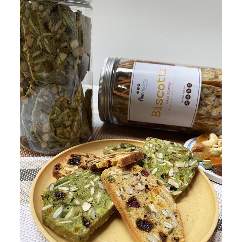 Bánh BISCOTTI Nguyên Cám 100% vị MATCHA - Bánh Ngũ Cốc Nướng Ăn Kiêng Không Đường by Finn Healthy | BigBuy360 - bigbuy360.vn