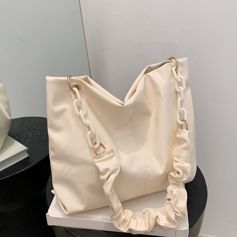 Túi Xách Da PU Kẹp Nách Phối Dây Xích Thời Trang Cho Nữ