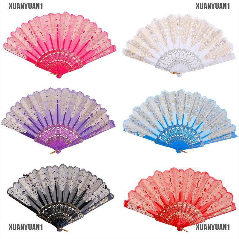 [XUANYUAN1] Quạt Hoa Cầm Tay Phong Cách Dân Tộc Trung Hoa Cho Tiệc Cưới
