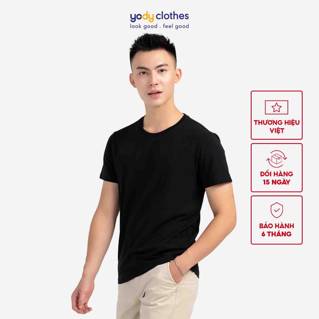 Áo thun nam trơn YODY cổ tròn chất liệu cotton mềm mịn co dãn PPM4253 | BigBuy360 - bigbuy360.vn