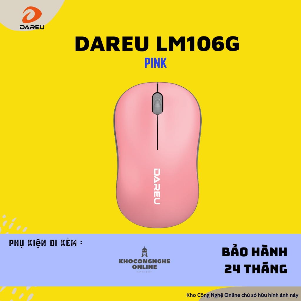 Chuột không dây Dareu LM106G Black/ Red /Blue / Pink / White