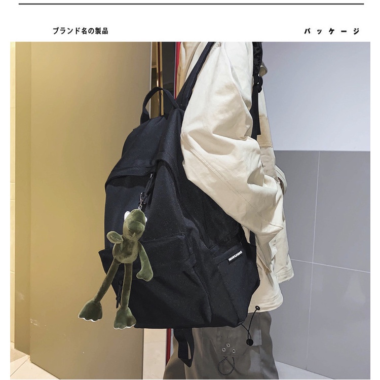 Balo nam nữ bằng vải oxford màu trơn chống nước phong cách Hàn Quốc