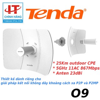 Thiết bị thu phát vô tuyến 25Km outdoor CPE 5GHz 11AC 867Mbps anten 23dBi - Tenada O9 - Hàng Chính Hãng