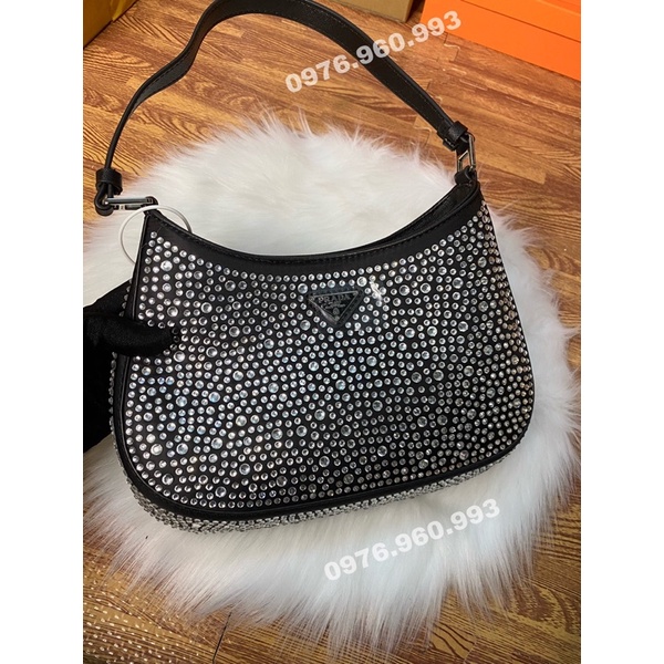 Túi Prada kẹp nách blingbing size 22cm - Túi xách prada