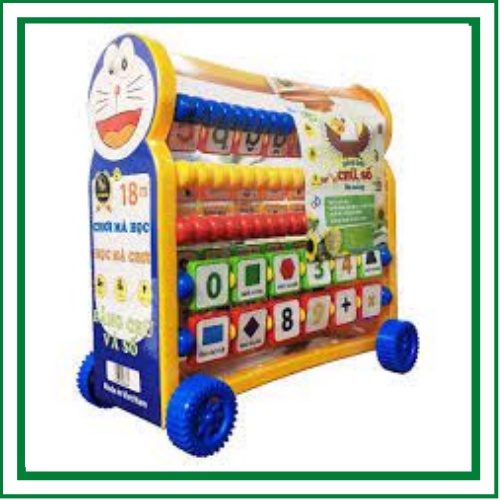 (RẺ VÔ ĐỊCH) Đồ Chơi Kệ Bảng Học Chữ Cái, Chữ Số Đa Năng Doraemon Hàng Việt Nam, Có Xe Đẩy Đa Năng