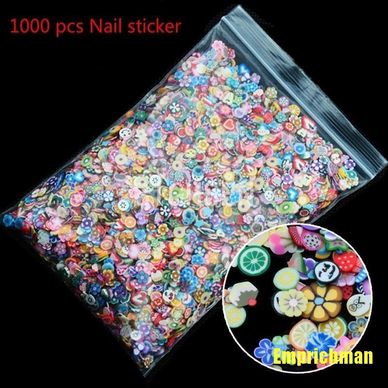 (Hàng Mới Về) Bộ 1000 Miếng Dán Trang Trí Móng Tay Họa Tiết Trái Cây 3D Xinh Xắn