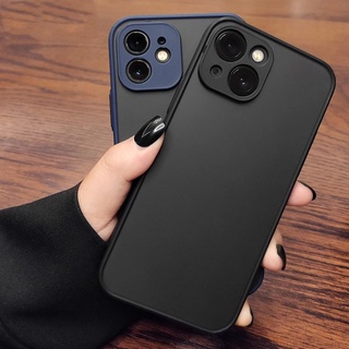Ốp Điện Thoại Cứng Viền Silicon Dẻo Màu Nhám Mờ Thời Trang Chống Sốc Cho IPhone X XS XR 11 12 13 14 Pro Max 7 8