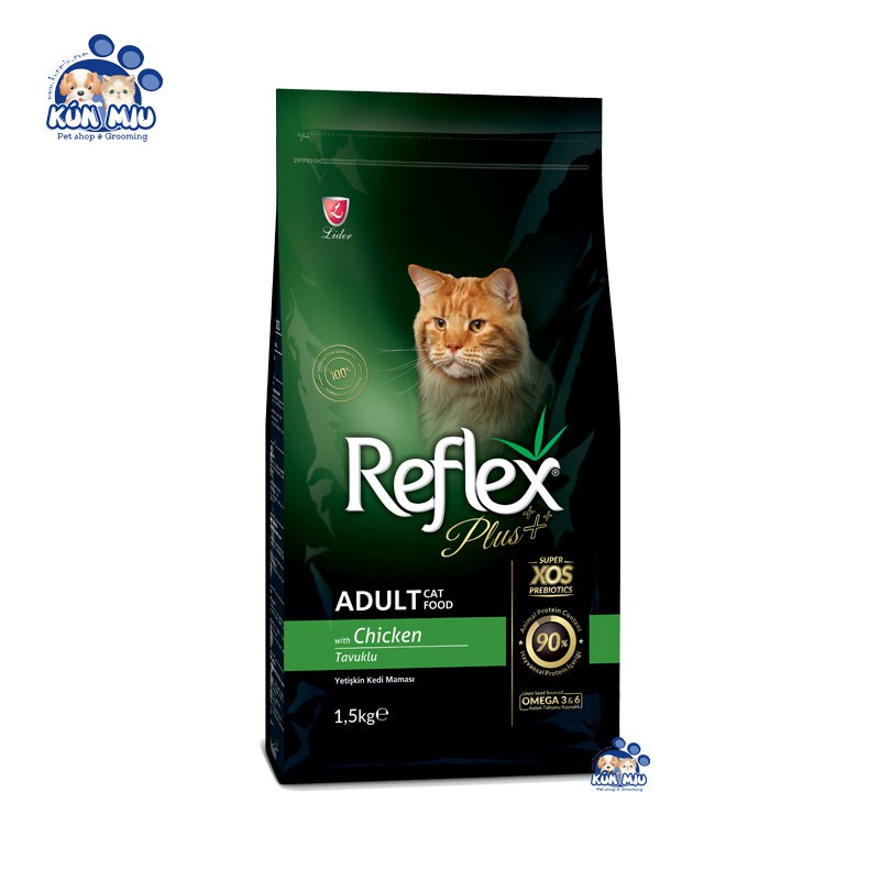 [Mã PET50K giảm Giảm 10% - Tối đa 50K đơn từ 250K] Thức ăn cho mèo trưởng thành Reflex PLUS Adult vị Thịt Gà 1.5kg