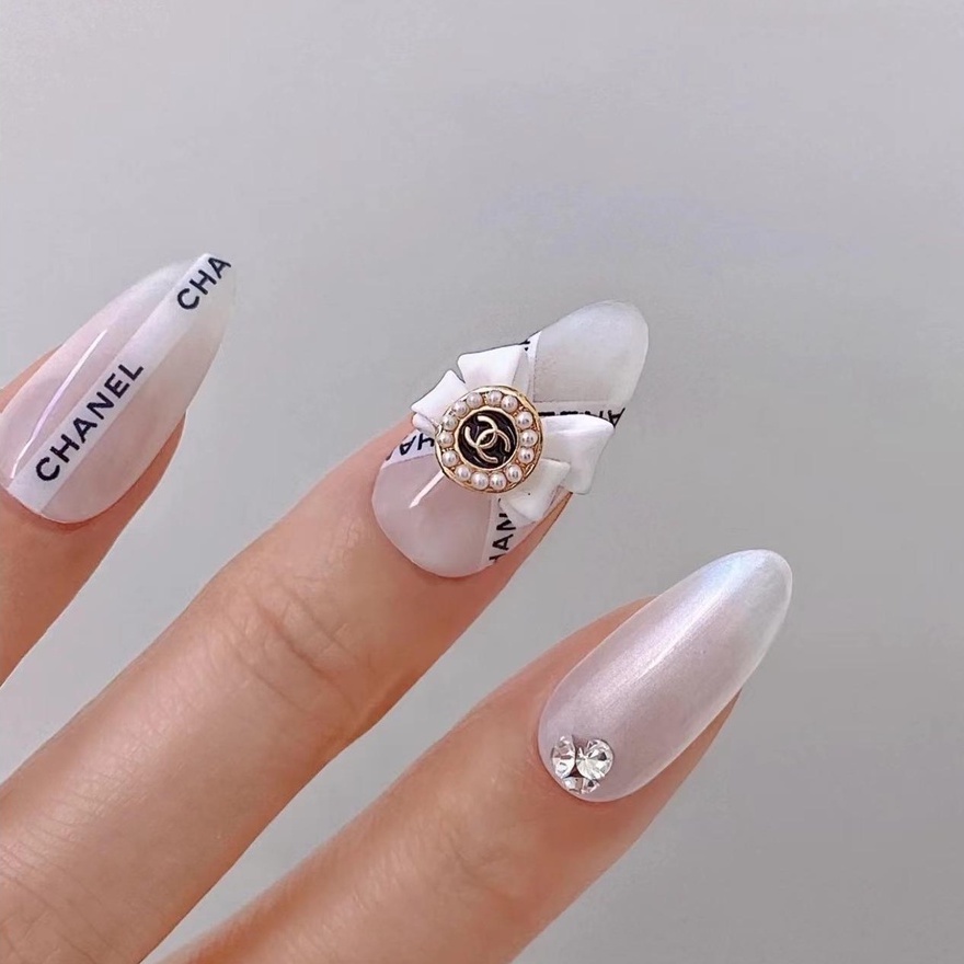 Sticker Thương Hiệu 3D | Dây Nơ 2023 | Hình Dán Móng