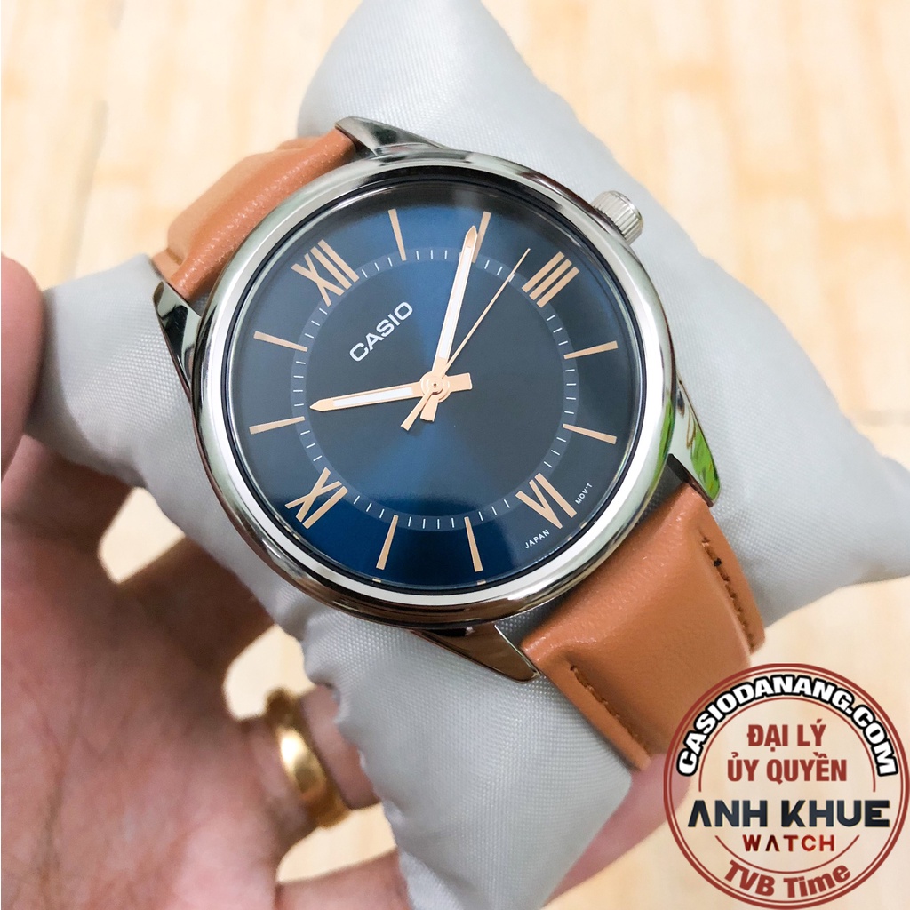 Đồng hồ nam dây da Casio chính hãng Anh Khuê MTP-V005L-2B5UDF (40mm)