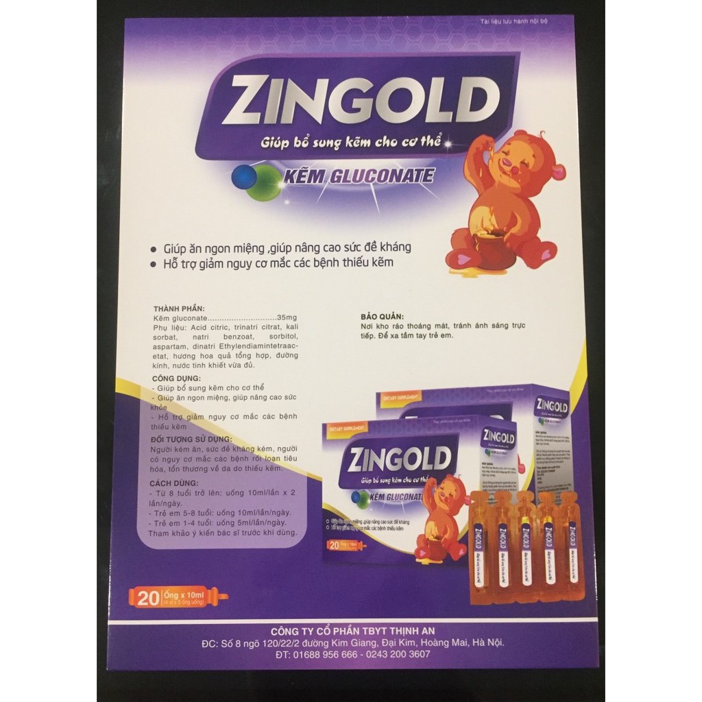 ZINGOLD - Kẽm Gluconate | Thế Giới Skin Care