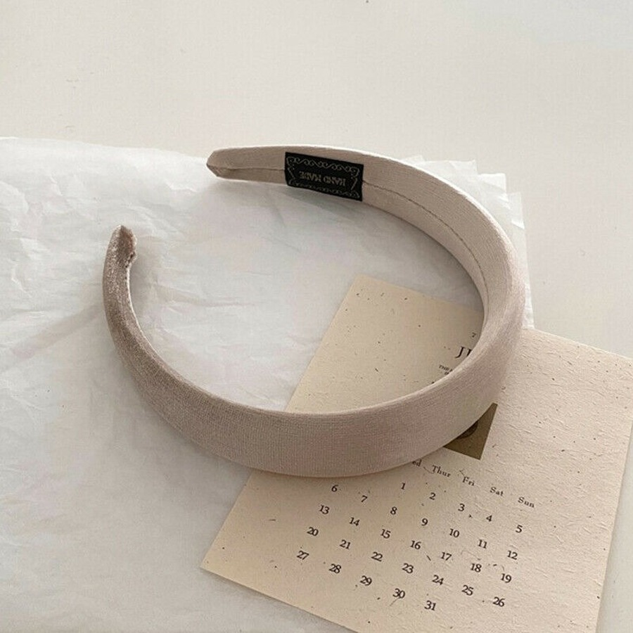 Cài tóc bằng nhung màu trơn kiểu dáng xinh xắn phong cách vintage dành cho nữ