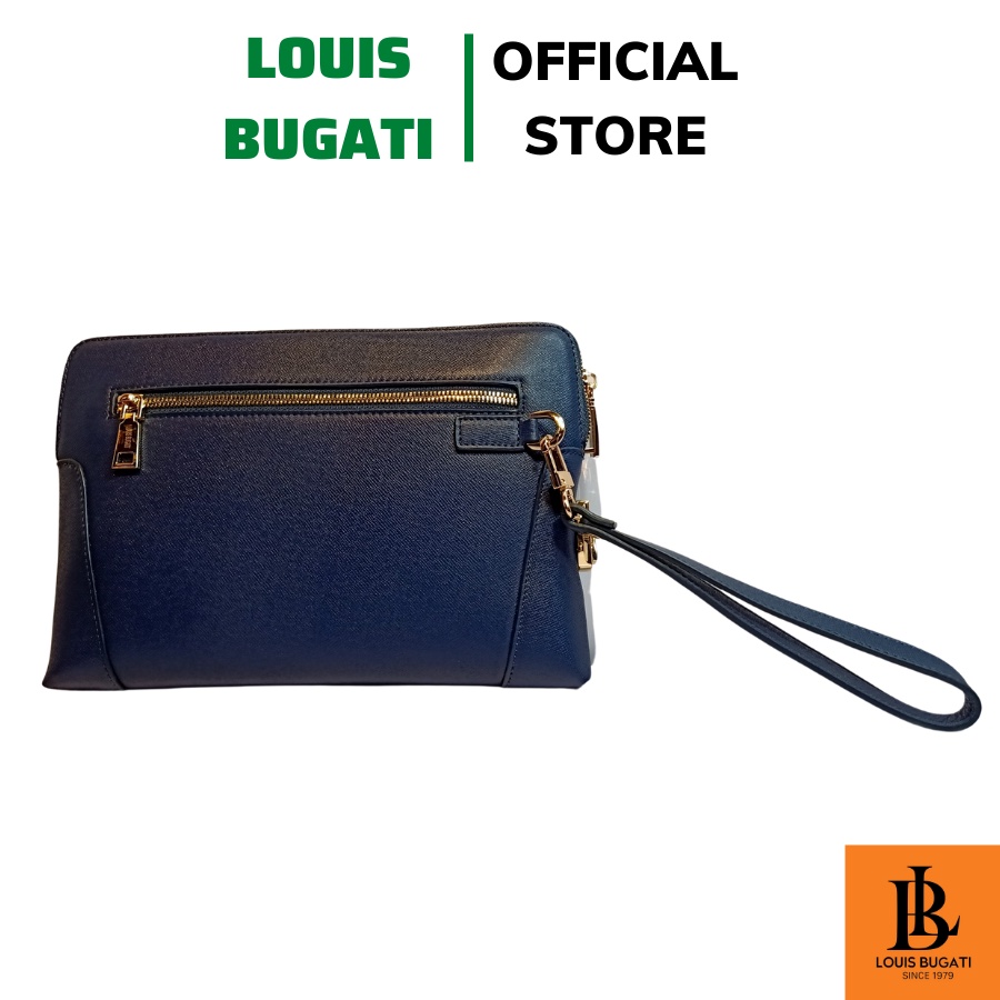 Ví Clutch nam cầm tay hàng hiệu LOUIS BUGATI mẫu ví dài da bò cao cấp LBCM01 xanh