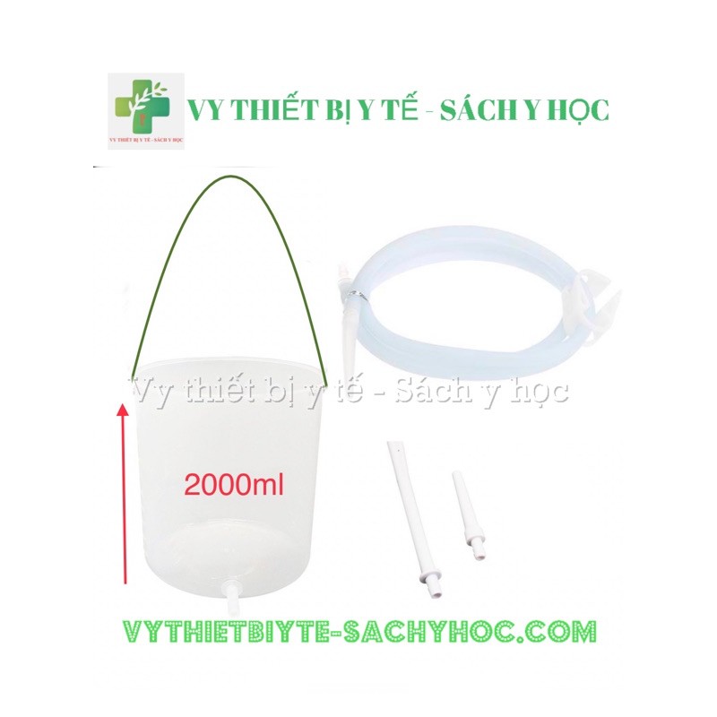 Bộ Dụng Cụ Coffee Enema 2 lít ( bốc nhựa) Thải Độc Cà Phê, Thải Độc Đại Tràng, Túi Súc Ruột Bằng Silicon Và Túi xúc ruột