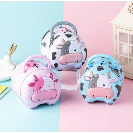 Két sắt mini tiết kiệm tiền hình con bò sữa cho bé (1226KSM)