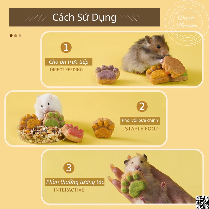 Bánh bàn chân gấu Yee cho hamster và thú cưng khác