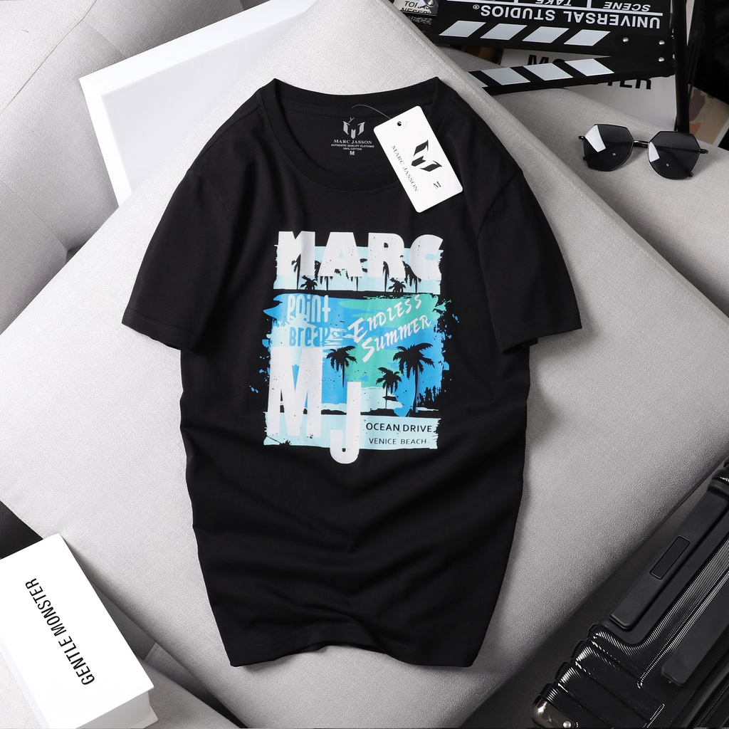 Áo thun nam cổ tròn MARC SUMMER, vải cotton co giãn,dày dặn, form regular fit THE BASIC