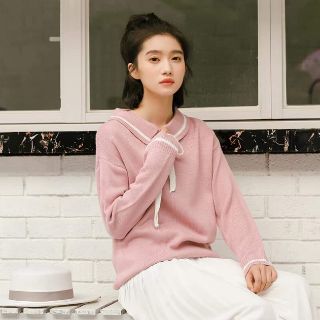 ÁO LEN CỔ ĐỨC THẮT NƠ HÀN QUỐC