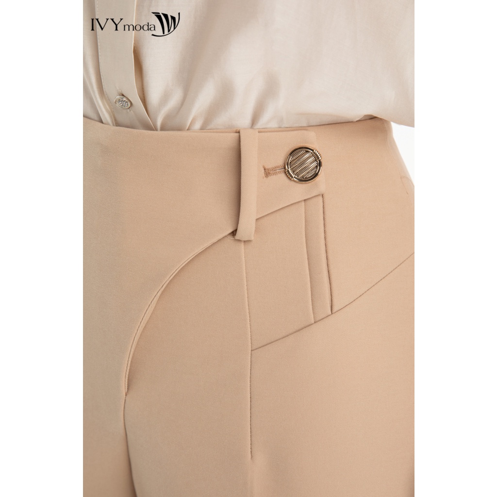 Quần dài nữ eo tạo kiểu IVY moda MS 22B9457