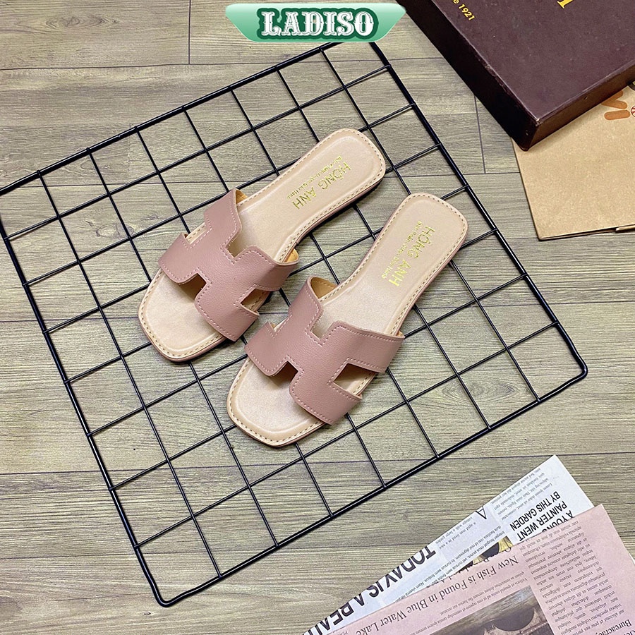 Dép nữ quai ngang chữ H siêu hot da lì sang chảnh LADISO TT377