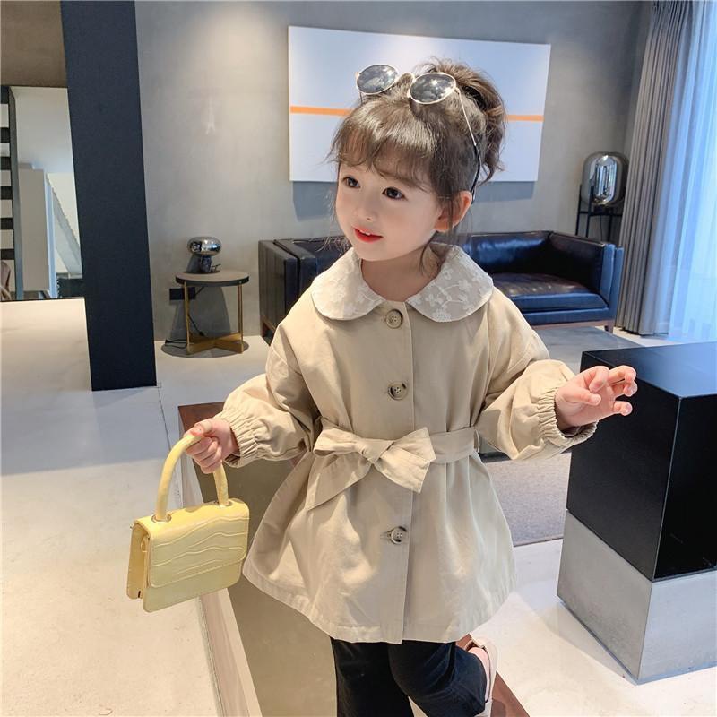 Áo khoác kaki phối cổ ren siêu xinh bé gái