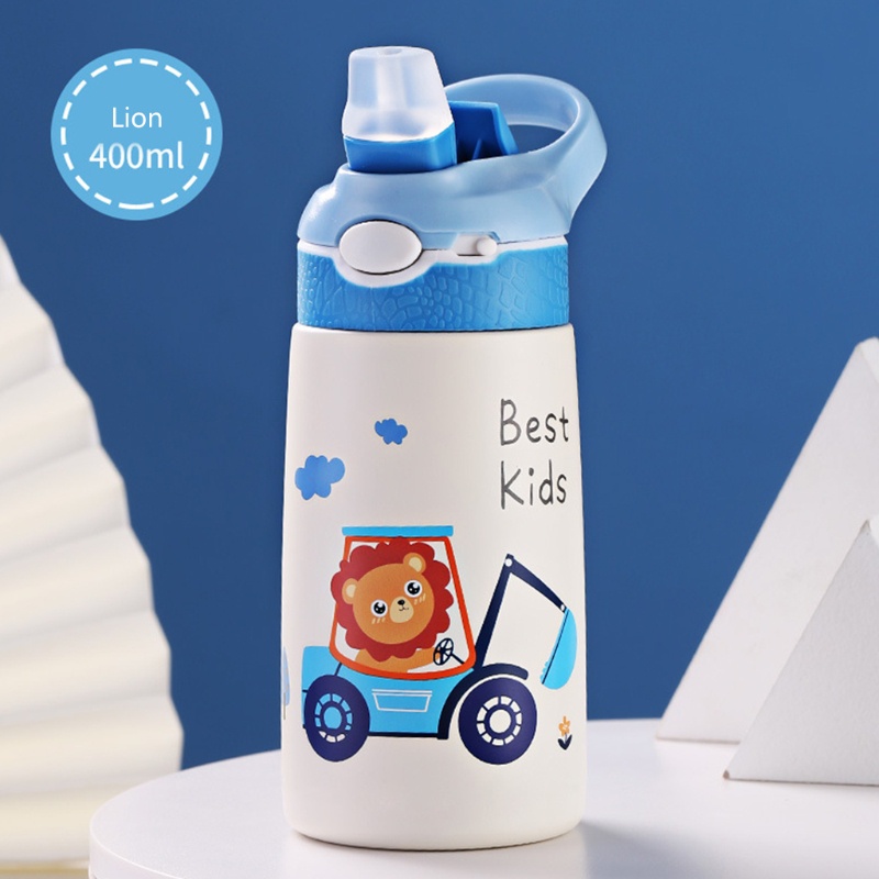 Bình Nước 400ml Có Khóa An Toàn Bằng Thép Không Gỉ Cho Bé