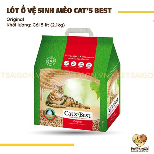 [CHÍNH HÃNG] LÓT Ổ VỆ SINH CAT'S BEST CHO MÈO - ORIGINAL - GÓI 5L~2.1KG