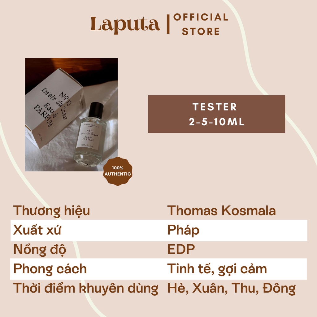 Nước hoa unisex Thomas Kosmala Apres L'Amour No.4 EDP, Mẫu thử 2ml, 5ml, 10ml