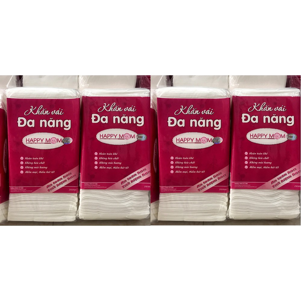 COMBO 4 gói khăn vải đa năng Happy mom
